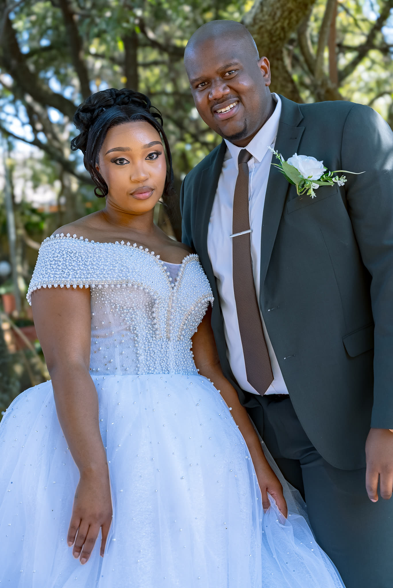Musa and Chantal together on their wedding day